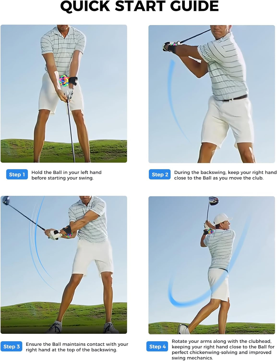 Golf Trainer Ball, Golf Swing Trainer Ball, Golf Wrist Trainer, Golf Swing Posture Corrector, Golf Swing Trainer for Wrist, Smart Ball Golf Training Aid for Golfer Beginner Practice