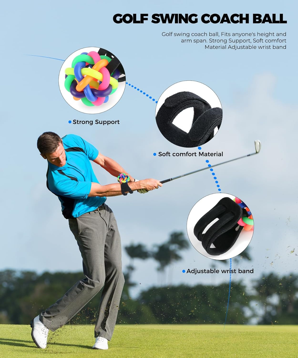 Golf Trainer Ball, Golf Swing Trainer Ball, Golf Wrist Trainer, Golf Swing Posture Corrector, Golf Swing Trainer for Wrist, Smart Ball Golf Training Aid for Golfer Beginner Practice